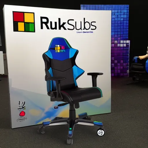 Image similar to a photo of a rubiks cube gaming chair