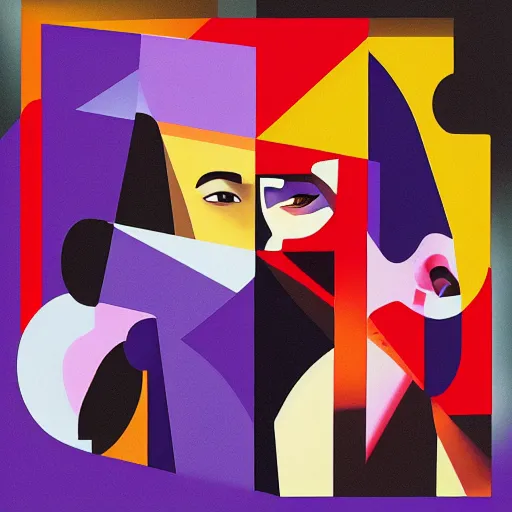 Image similar to Cubism rap album cover for Kanye West DONDA 2 designed by Virgil Abloh, HD, artstation