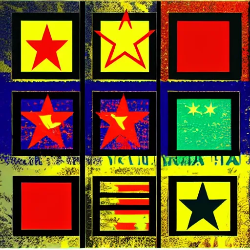 Prompt: Vietnam flag pop art