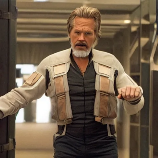 Prompt: jeff bridges as stane from iron man trying to insult robert downey jr.