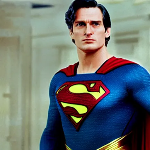 Image similar to Richard Dawkins as superman, movie still, 4K, high quality