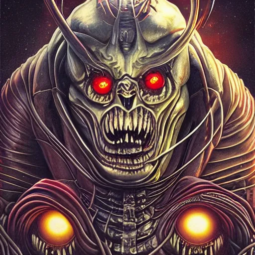 Prompt: doom giger alien venom elden ring demonic hell portrait of satan, Pixar style, by Tristan Eaton Stanley Artgerm and Tom Bagshaw.