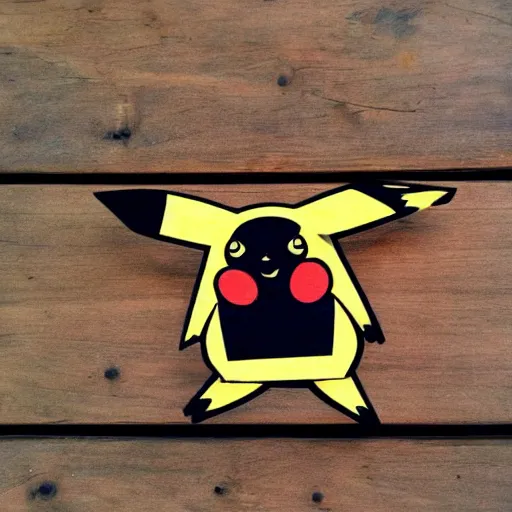 Prompt: Pikachu made out of Wood
