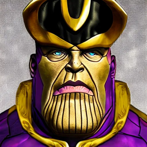 Image similar to photo of thanos witha pirate hat