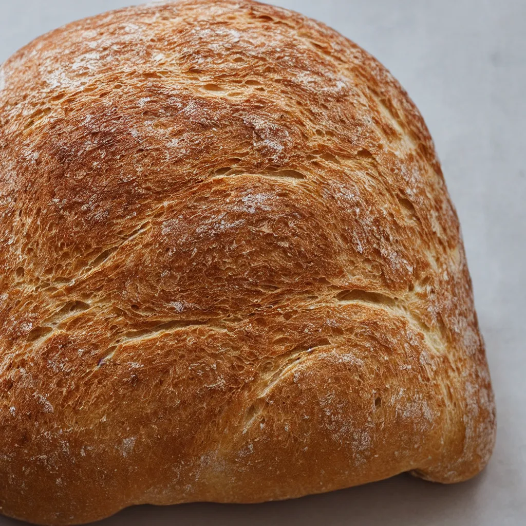 Prompt: a sourdough bread shaped like a tortoise, on a white background, photorealistic