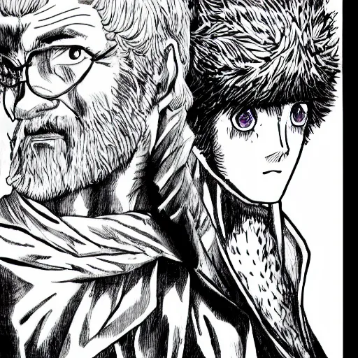 Image similar to George Lucas in Berserk manga by Kentaro Miura