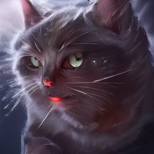 Image similar to a fusion of a cat and a demon, hyperdetailed, artstation, cgsociety, 8 k