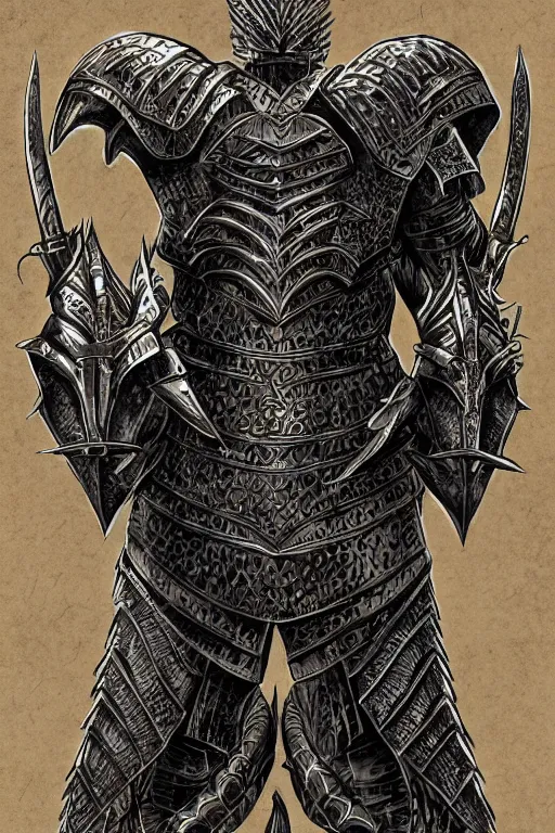 Image similar to armoured warrior, symmetrical, highly detailed, digital art, thorn themed armour, sharp focus, trending on art station, kentaro miura manga art style