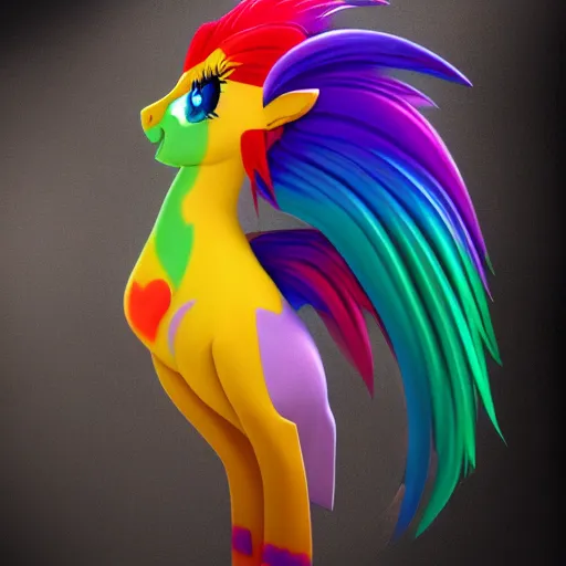 Prompt: hyperrealistic rainbowdash pony, stunning 3 d render inspired by istvan sandorfi & greg rutkowski & mike judge, perfect symmetry, dim volumetric cinematic lighting, 8 k octane comprehensive render, extremely mega hyper - detailed and lifelike attributes & atmosphere, intricate, realistic flesh texture, masterpiece, artstation, stunning,