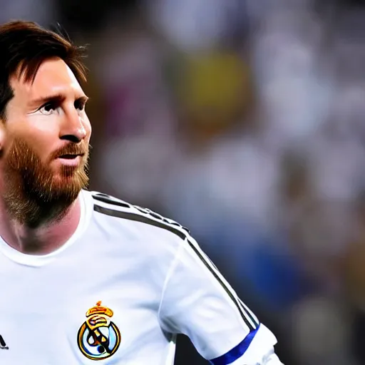 Prompt: messi playing for real madrid