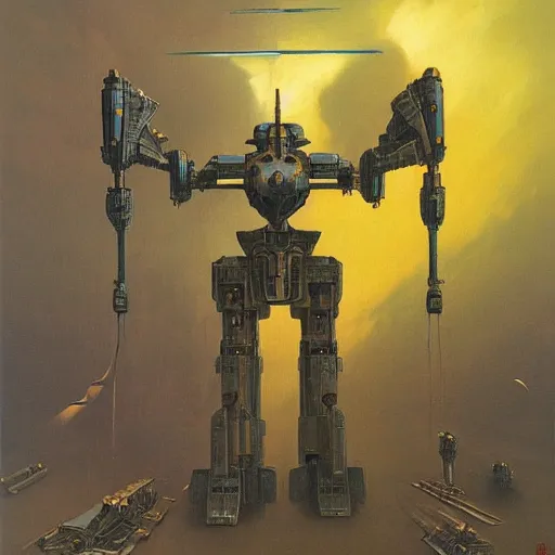 Prompt: combat mecha by zdzisław beksinski, vladimir kush