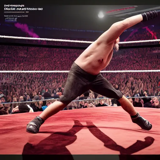 Image similar to Slavoj Zizek versus Jordan Petersonat wrestlemania, trending on artstation, cgsociety, octane render, unreal engine, bokeh