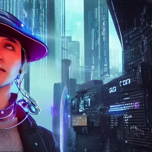 Image similar to a hat from the future, cyberpunk, highly detailed, epic lighting, hyper photorealism, 8 k