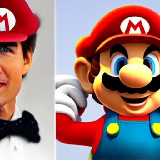 Image similar to tom cruise as mario, nintendo