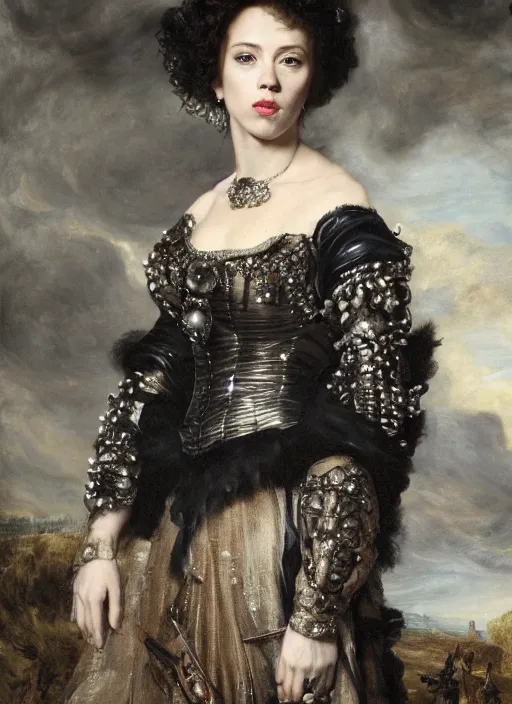 Prompt: , , Scarlett Johansson dressed as black cannery,, Dramatic, Edge, Good, Infused, Backlight, De-Noise, VFX, insanely detailed and intricate, hypermaximalist, facial ,elegant, ornate, hyper realistic, super detailed, by Anthony Van Dyck, by Ivan Shishkin, by John Constable