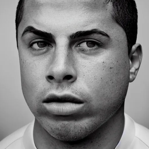 Image similar to ronaldo nazario head and shoulders portrait photograph by mark mann