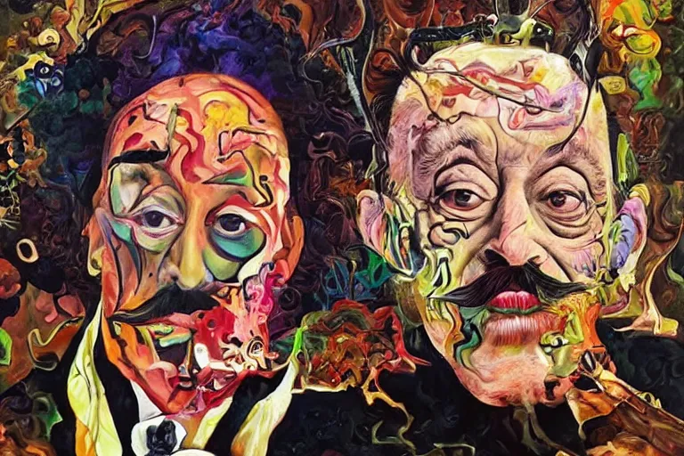 Image similar to portrait of a uncanny painter by Chor Boogie and Salvador Dali collaboration