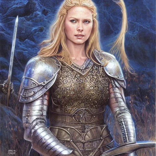 beautiful princess shieldmaiden Eowyn of Rohan by Mark, Stable Diffusion
