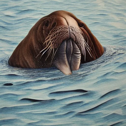 Image similar to extreme, uhdr, photorealistic, walrus love, fine details, highly detailed