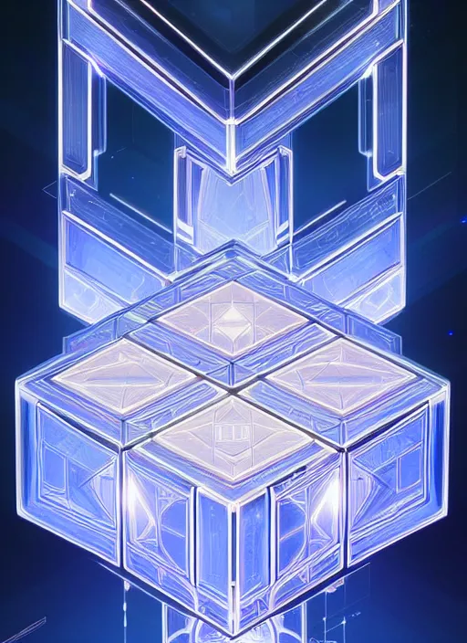 Prompt: symmetry!! product render poster puzzle cube scifi, glowing lights!! intricate, elegant, highly detailed, digital painting, artstation, concept art, smooth, sharp focus, illustration, art by artgerm, unreal engine