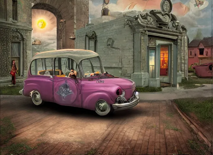 Image similar to the world inside a car batery, lowbrow, matte painting, 3 - d highly detailed, in the style of mark ryden,