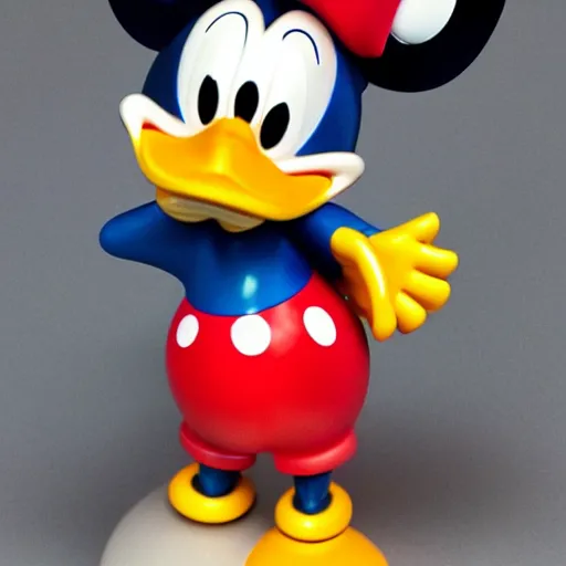 Prompt: disney, donald duck, figurine, detailed product photo