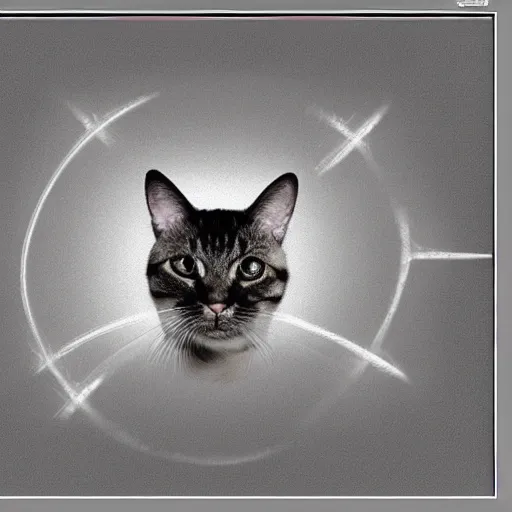 Prompt: xray of cat that ate wrench.