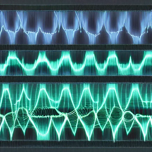 Prompt: photograph of brainwaves mimicking nature waveforms