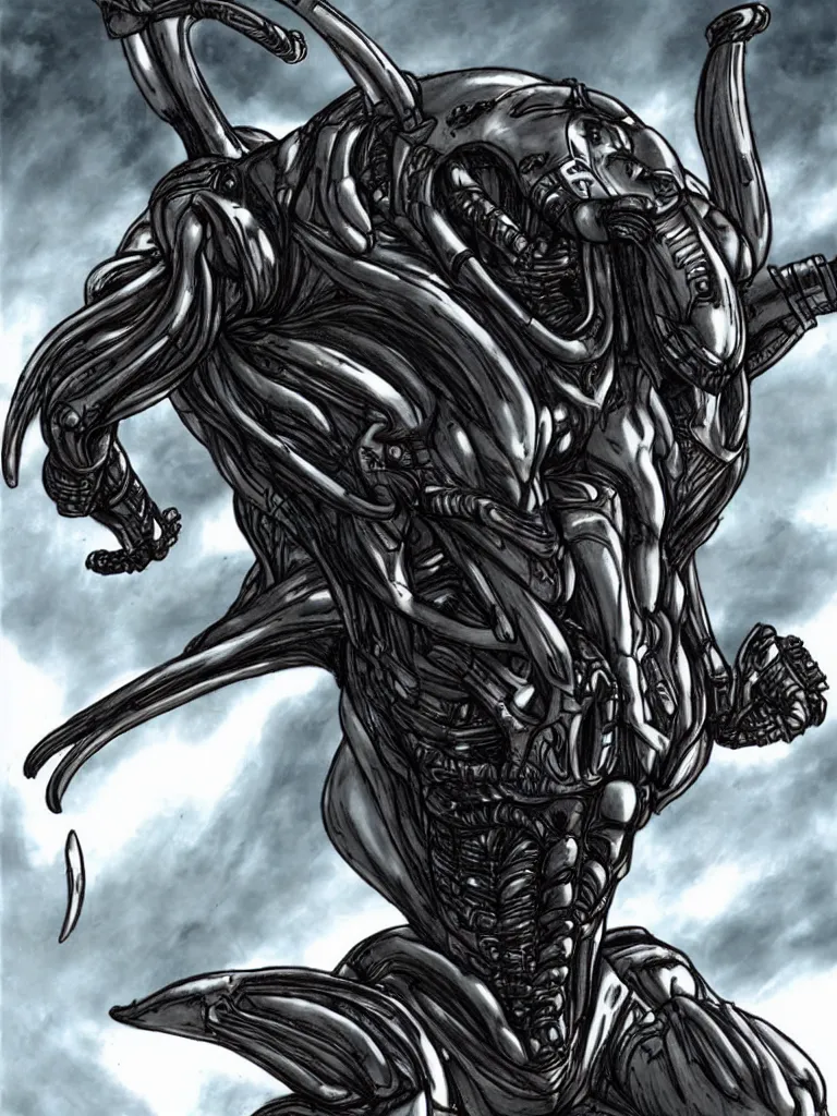 Prompt: Metal Gear Rex as a Xenomorph from the movie Alien.
