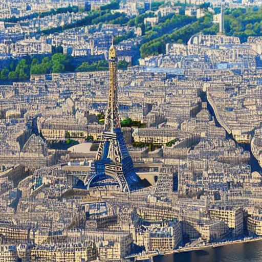 Image similar to aerial view of paris in lego.