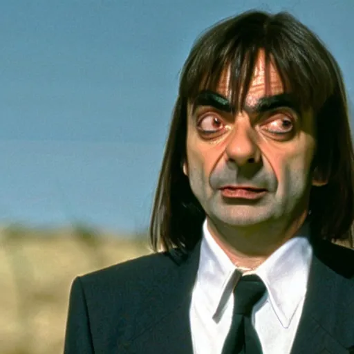 Image similar to film still of Mr Bean in Kill Bill