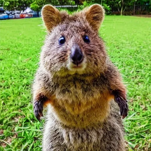 Image similar to a quokka wearing a hawaii shirt