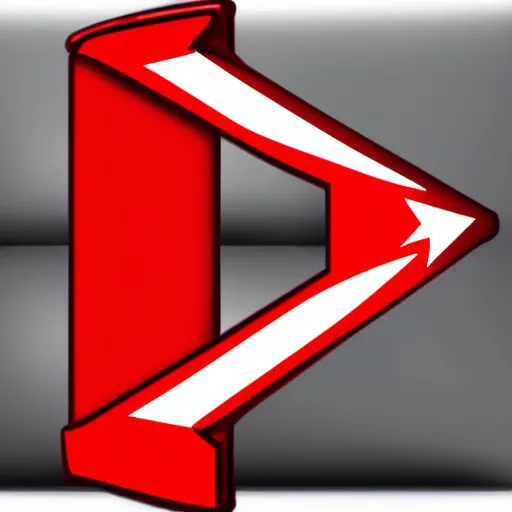 Prompt: curved red pointing arrow, clip art