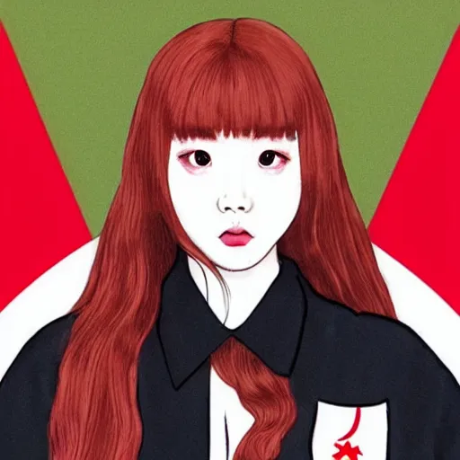 Image similar to Chuu from LOONA as a communist revolutionary