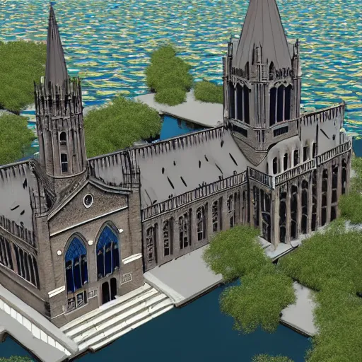 Prompt: yale university under water, realistic, high details