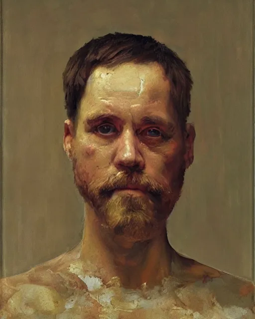 Image similar to painterly portrait, Mark Hammill, impasto, fantasy, chuck close:7, carl spitzweg:7, cinematic light, full face, symmetrical face