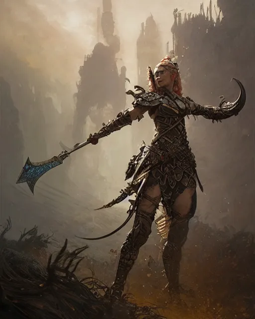 Image similar to a fierce warrior princess in full armor, fantasy character portrait, ultra realistic, concept art, intricate details, highly detailed by greg rutkowski, gaston bussiere, craig mullins, simon bisley