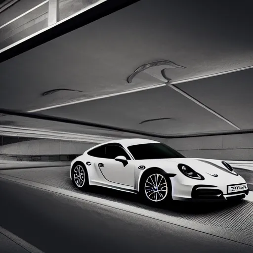 Image similar to abstract advertising illustration for porsche