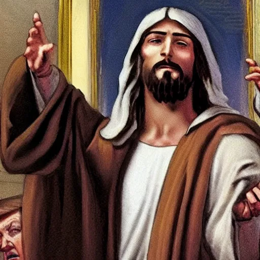 Image similar to jesus not liking donald trump