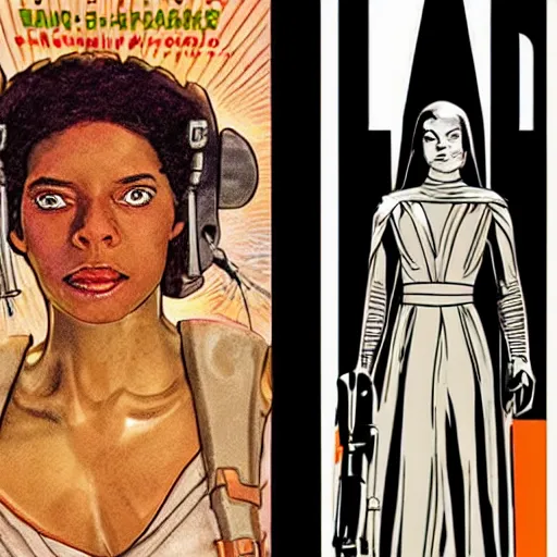 Image similar to slave leah from star wars in a 1 9 8 0 s novel cover