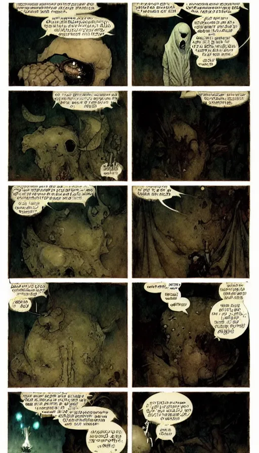 Image similar to the most interesting 6 panel comic by chiara bautista, beksinski and norman rockwell and greg rutkowski weta studio and tom bagshaw and james gurney and lucasfilm