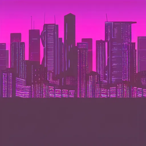 Image similar to ominous synthwave city backdrop