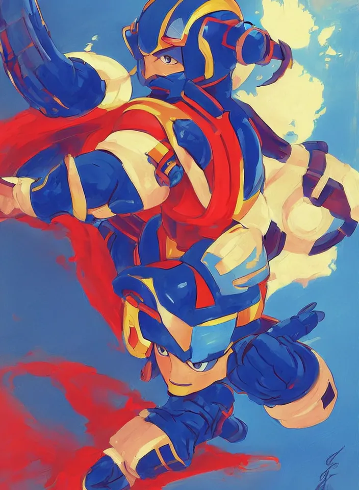 Prompt: orientalist painting of a ninja megaman x zero, in the style of syd mead, by greg tocchini, by james gilleard