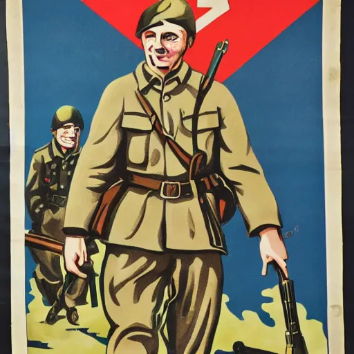 Prompt: ww 2 german soldier propaganda poster, intricate