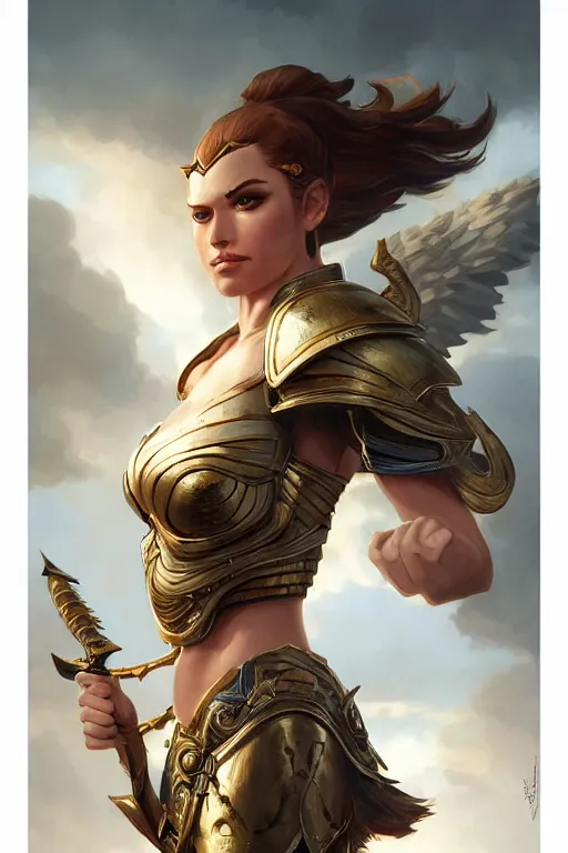 Image similar to amazon valkyrie athena, d & d, fantasy, portrait, highly detailed, headshot, digital painting, trending on artstation, concept art, sharp focus, illustration, art by artgerm and greg rutkowski and magali villeneuve