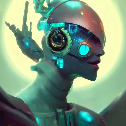 Image similar to portrait of a cybernetic phantasmagoria, cyberpunk concept art by pete mohrbacher and artgerm and wlop and greg rutkowski and deathburger, digital art, highly detailed, intricate, sci-fi, sharp focus, Trending on Artstation HQ, deviantart, unreal engine 5, 4K UHD image