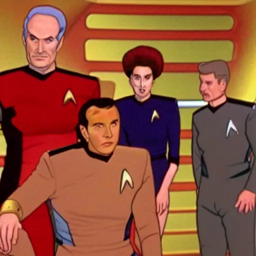 Image similar to A screenshot of a lost episode of Star Trek: The Next Generation