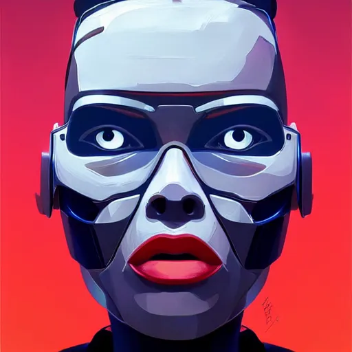 Image similar to face icon stylized minimalist terminator dark fate, loftis, cory behance hd by jesper ejsing, by rhads, makoto shinkai and lois van baarle, ilya kuvshinov, rossdraws global illumination