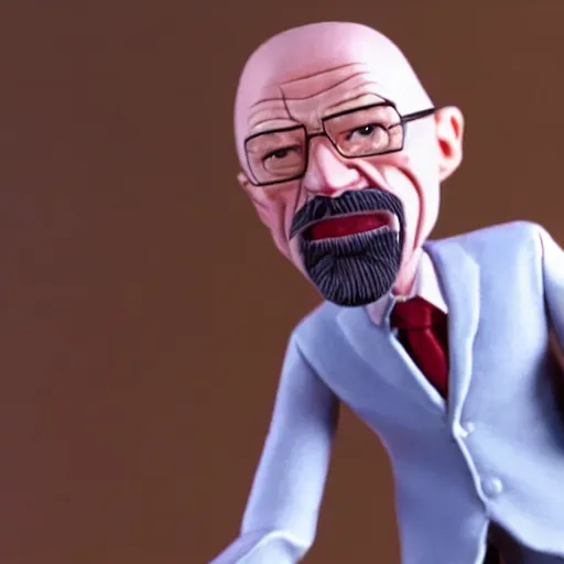 Prompt: walter white as a claymation character