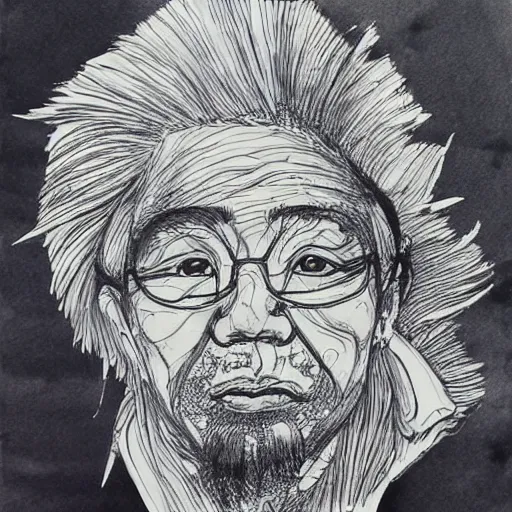 Image similar to koji morimoto, ink drawing, pinterest